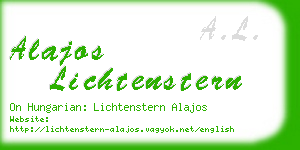 alajos lichtenstern business card